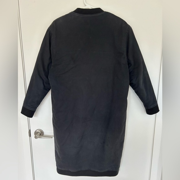 Oak+fort long bomber cotton jacket, navy color, size Small - Picture 6 of 9